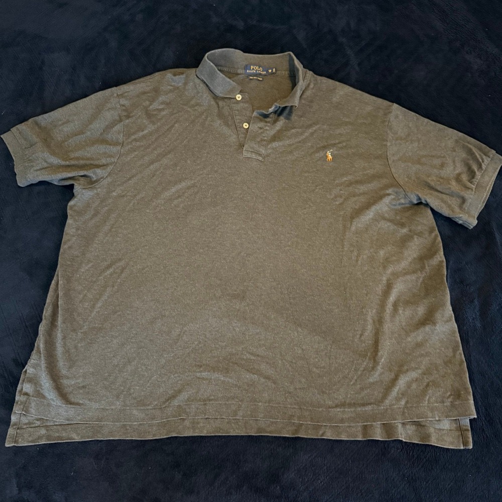 Polo Ralph Lauren Mens 3XB Big Charcoal Gray Pima‎ Cotton Soft Flesh Pony